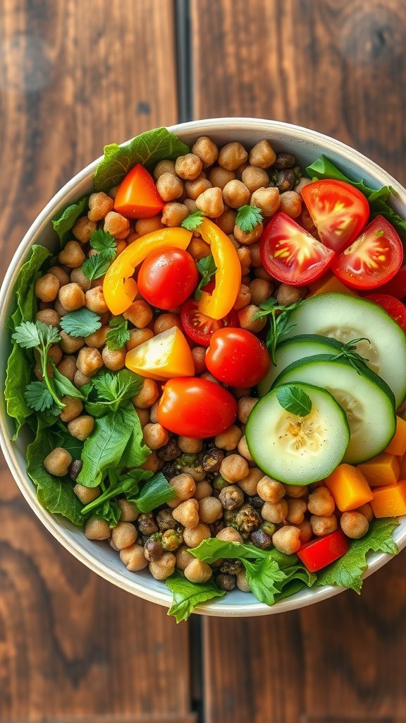 Nutritious Lentil and Chickpea Power Bowl