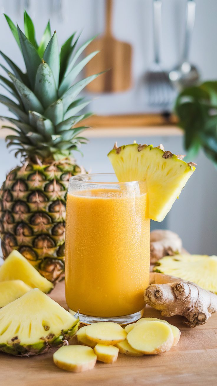 Refreshing Pineapple and Ginger Detox Juice Recipe