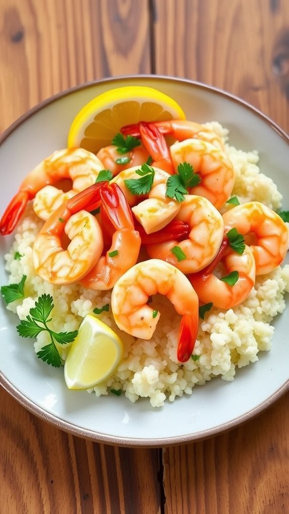 Zesty Garlic Shrimp with Cauliflower Rice