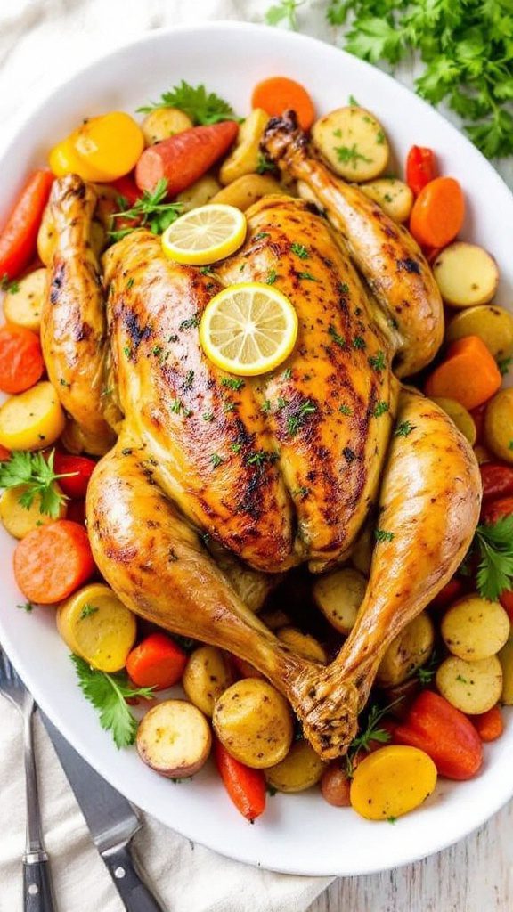 Zesty Lemon-Herb Roasted Chicken with Seasonal Veggies