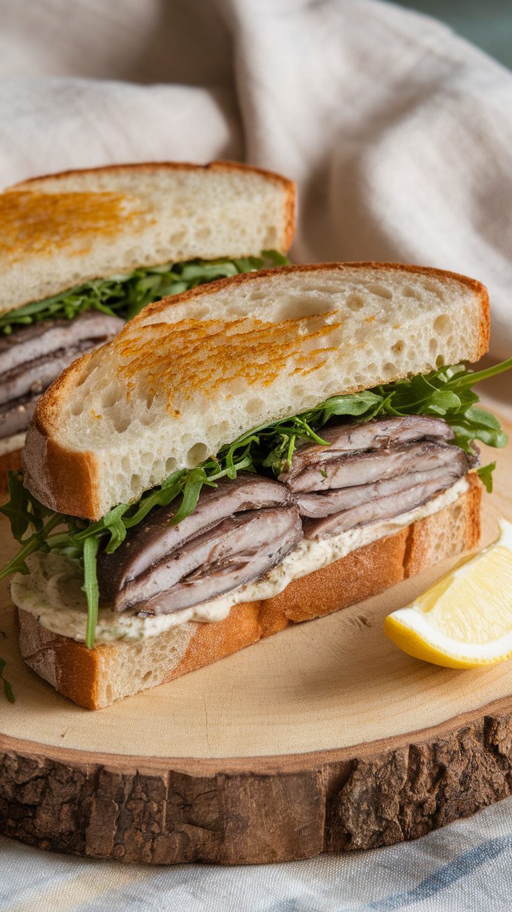 Zesty Sardine and Arugula Sandwich Recipe