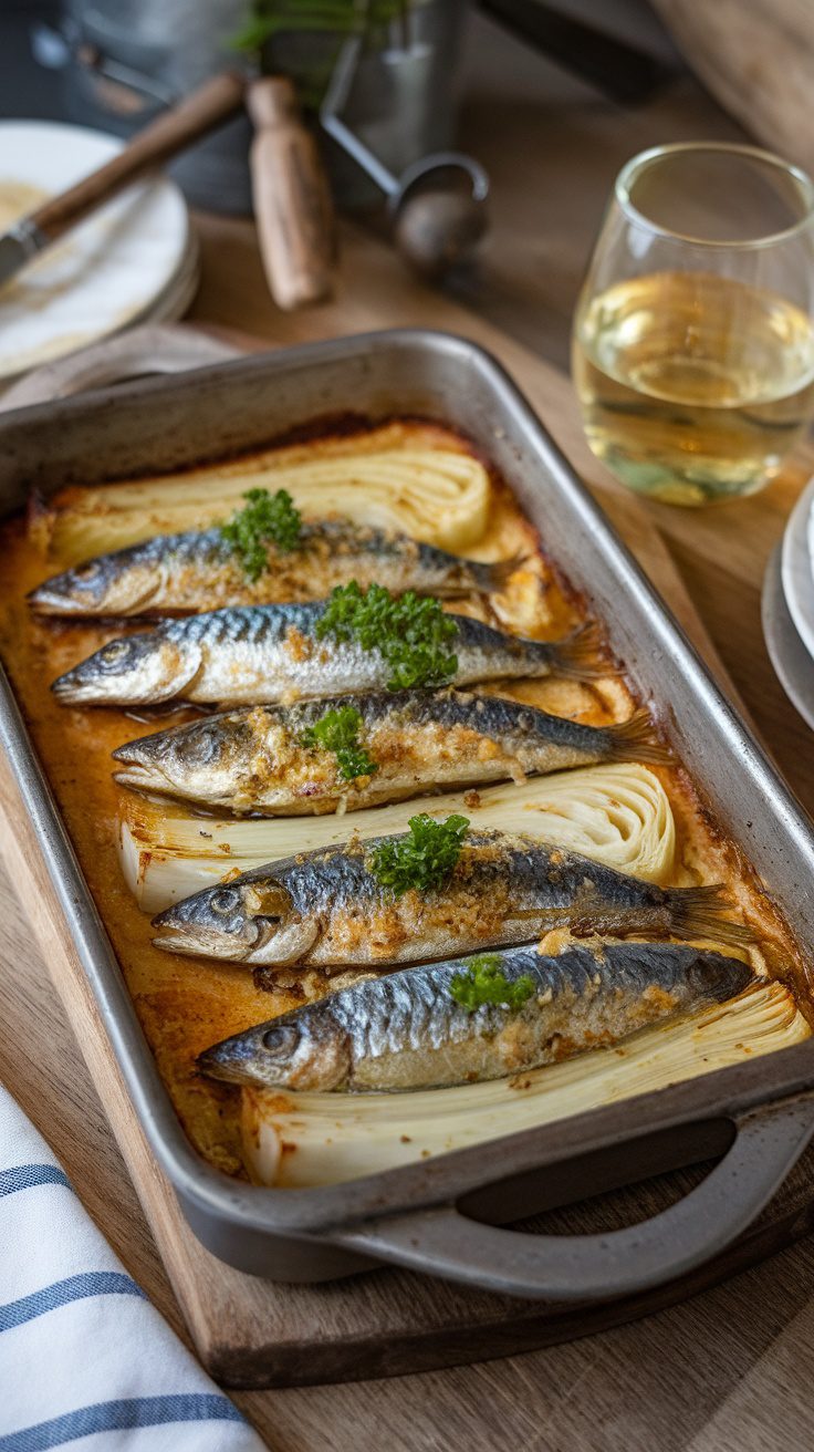 Savory Sardine and Fennel Bake Recipe