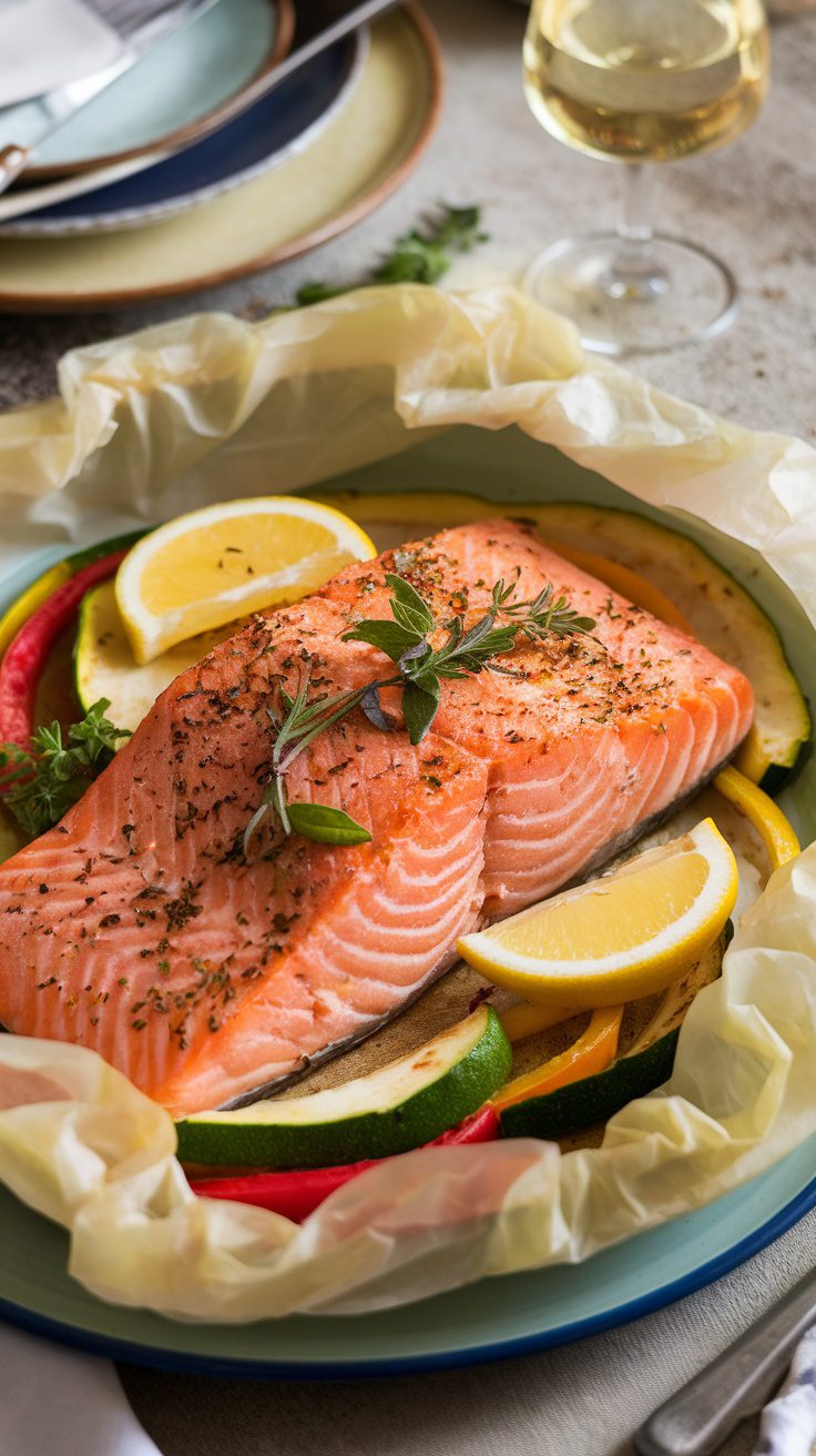 Lemon Herb Salmon en Papillote