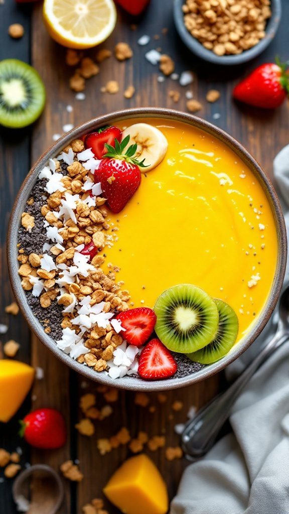 Vibrant Turmeric-Ginger Smoothie Bowl Recipe