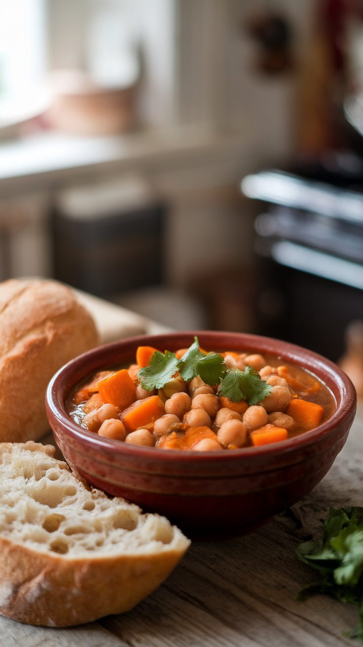 Flavorful Moroccan Chickpea and Sweet Potato Stew