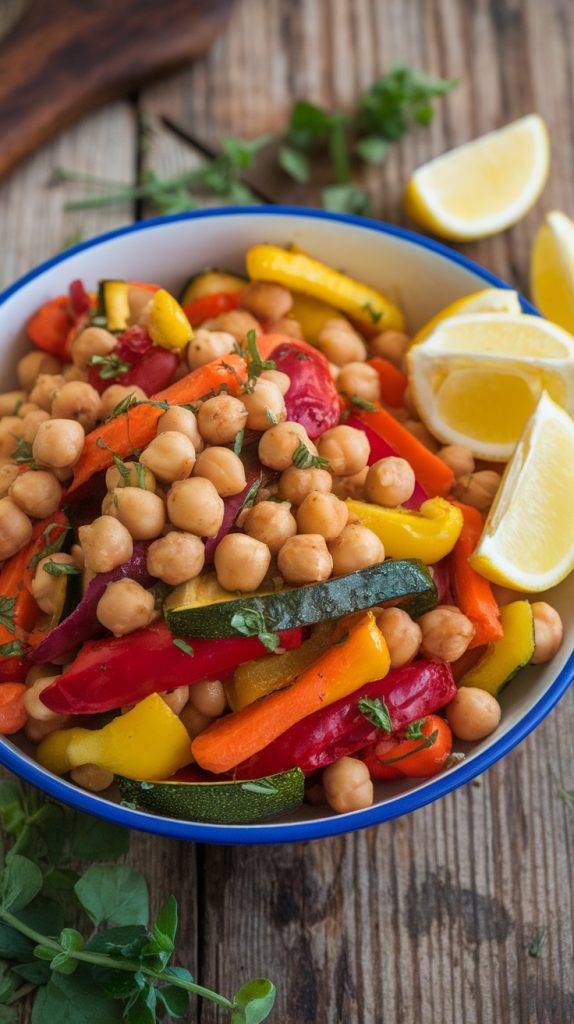 Savory Roasted Vegetable and Chickpea Bowl