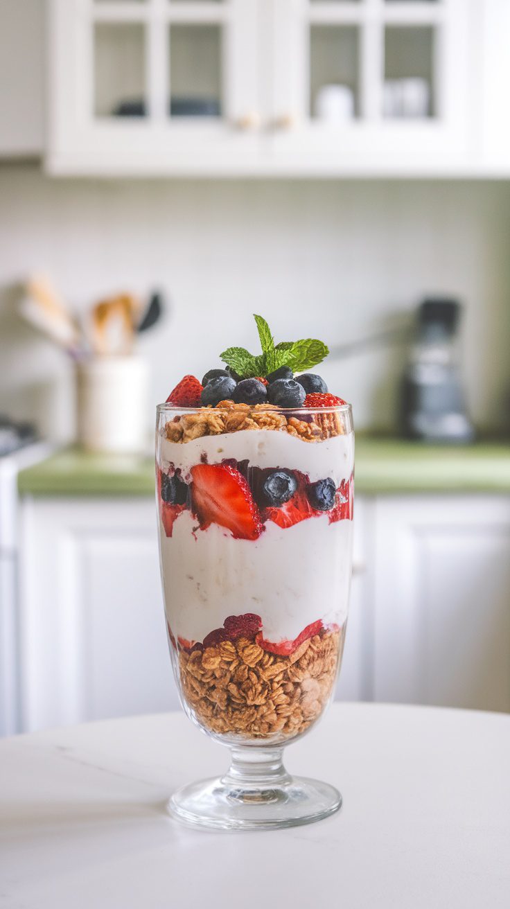 Tropical Coconut Yogurt Parfait with Crunchy Granola