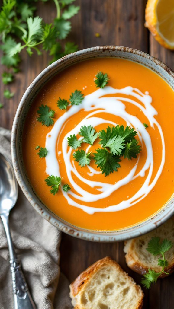 Creamy Ginger-Carrot Soup with Coconut Milk