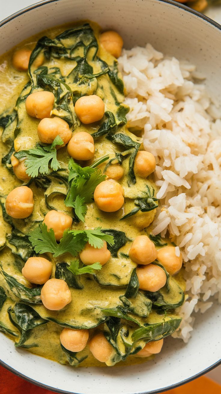 Chickpea and Spinach Coconut Curry