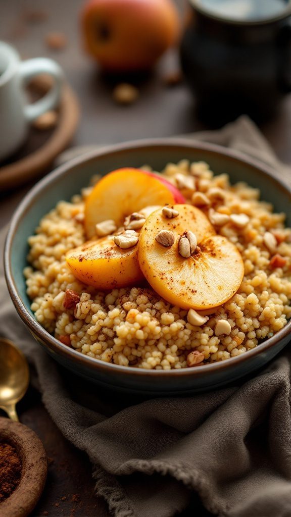 Warm Apple and Cinnamon Quinoa Bowl