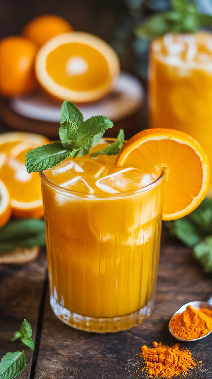 Refreshing Turmeric and Orange Detox Drink