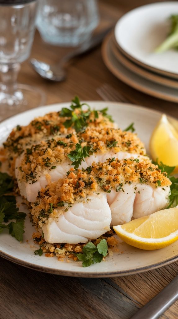 Herb-Crusted Baked Cod Recipe