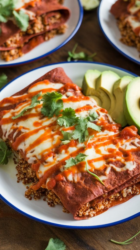 Savory Black Bean and Quinoa Enchiladas