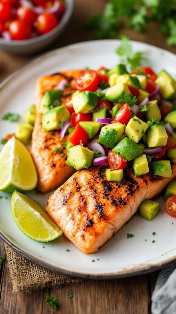 Zesty Grilled Salmon with Avocado Salsa