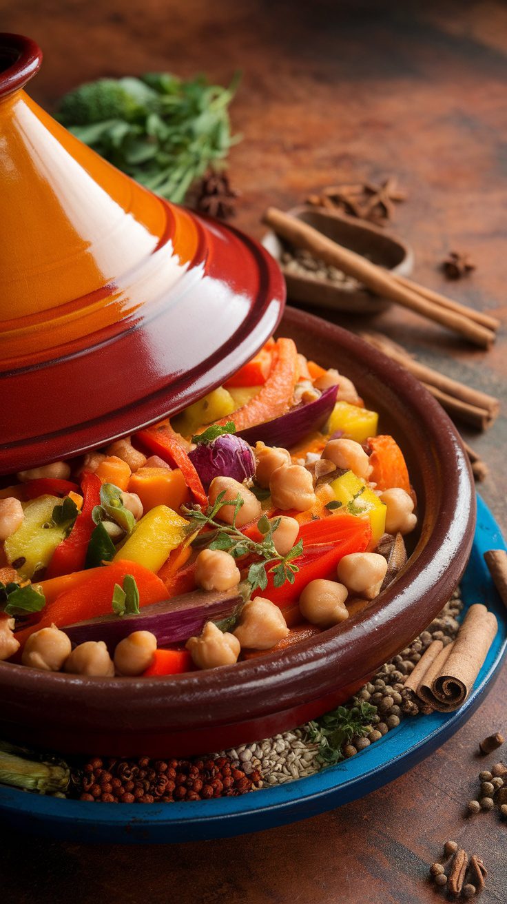 Moroccan Chickpea & Vegetable Tagine – Warm & Aromatic