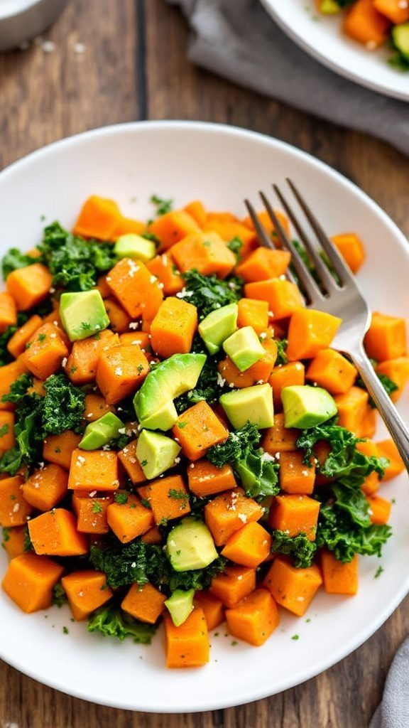 Savory Sweet Potato Hash with Kale and Avocado