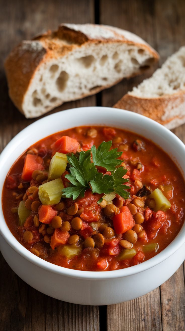 Hearty Tomato and Red Lentil Stew Recipe