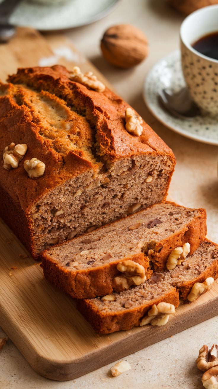 Moist Walnut Banana Bread Recipe