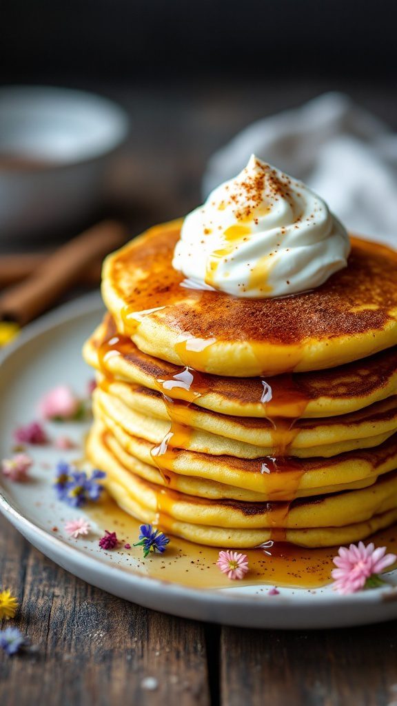 Turmeric-Spiced Pancakes with Coconut Yogurt