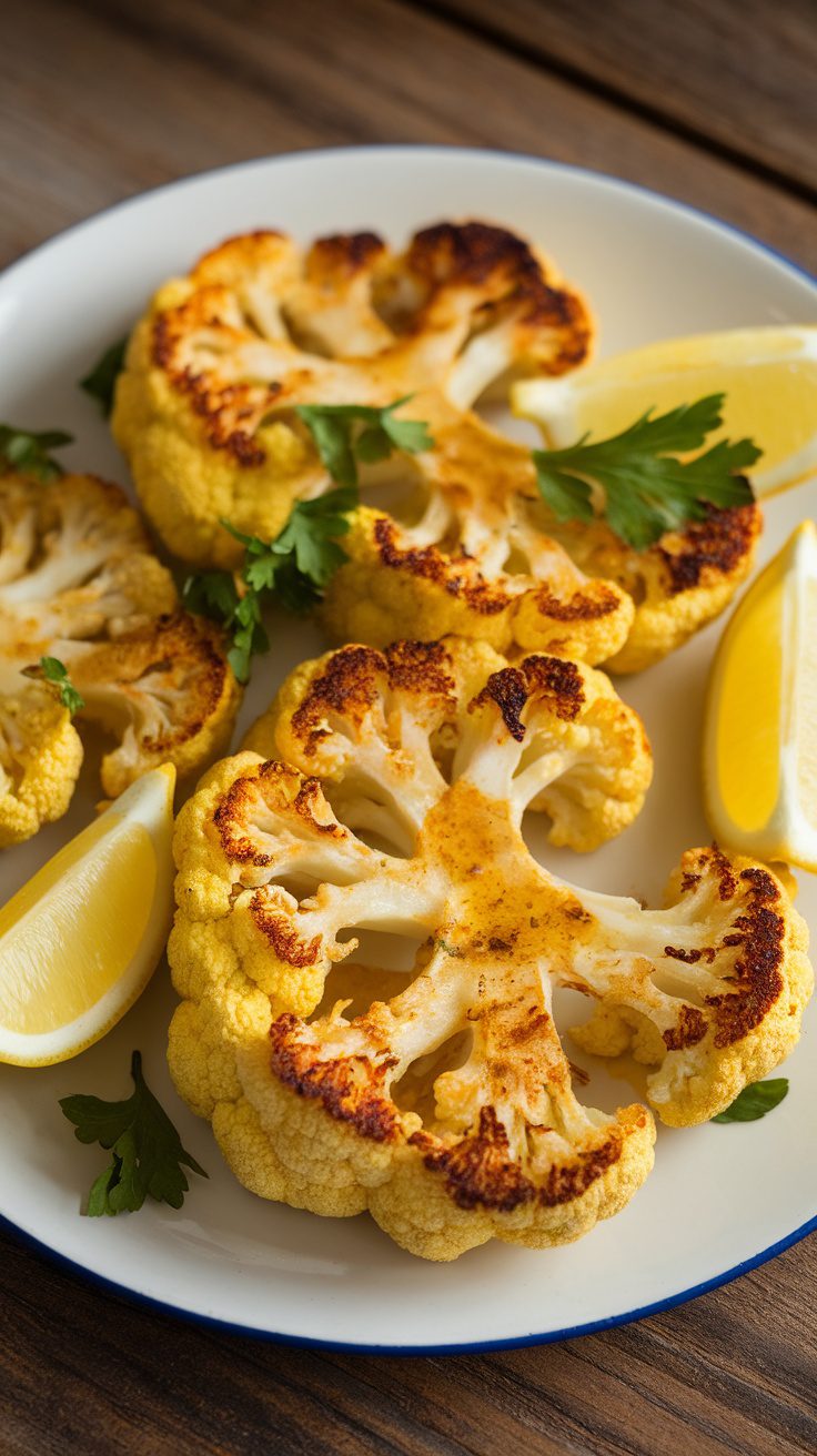 Savory Roasted Turmeric Cauliflower Steaks