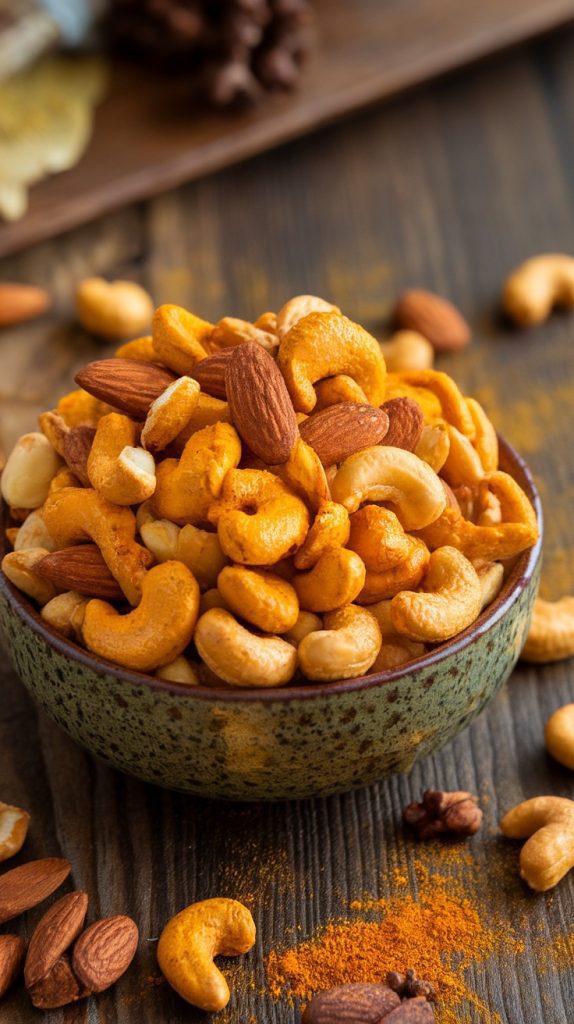 Spiced Turmeric and Ginger Roasted Nuts Recipe