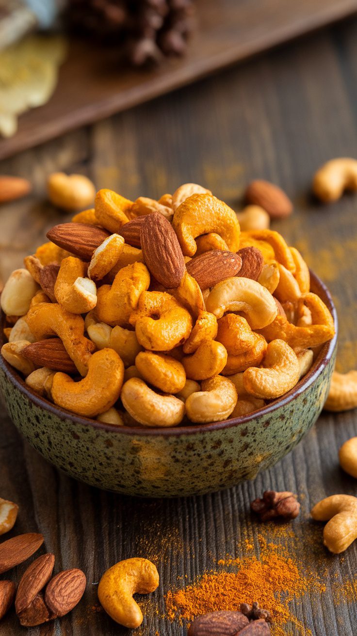 Spiced Turmeric and Ginger Roasted Nuts Recipe