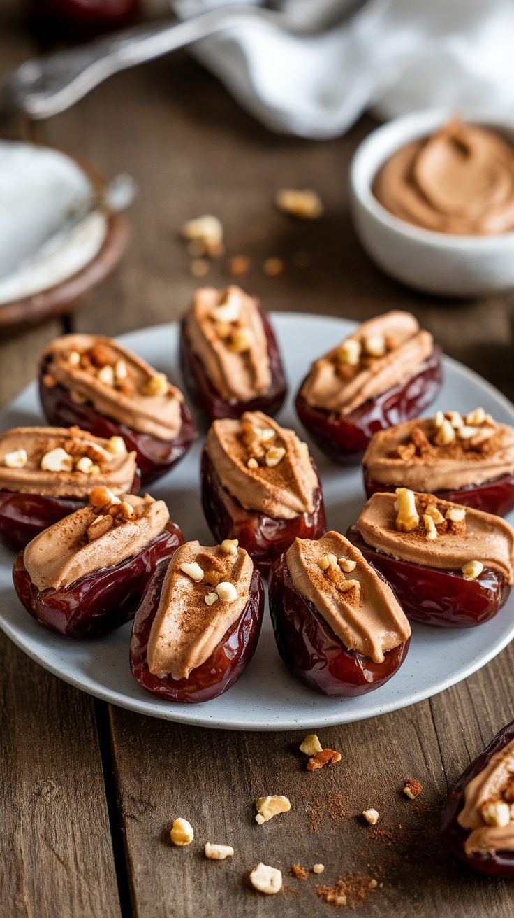 Delicious Stuffed Dates with Almond Butter and Cinnamon
