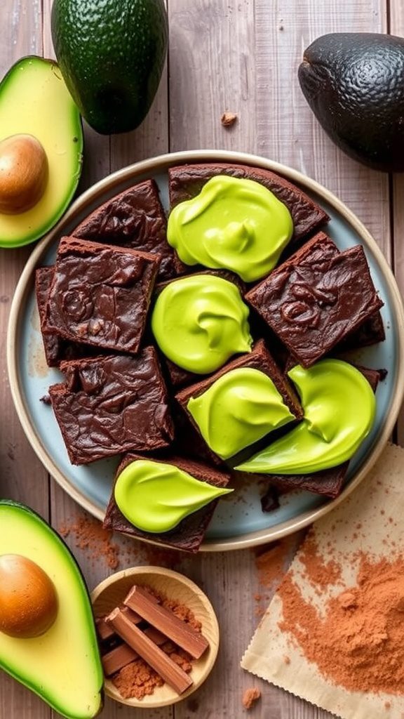 Decadent Flourless Chocolate Protein Brownies with Avocado Frosting