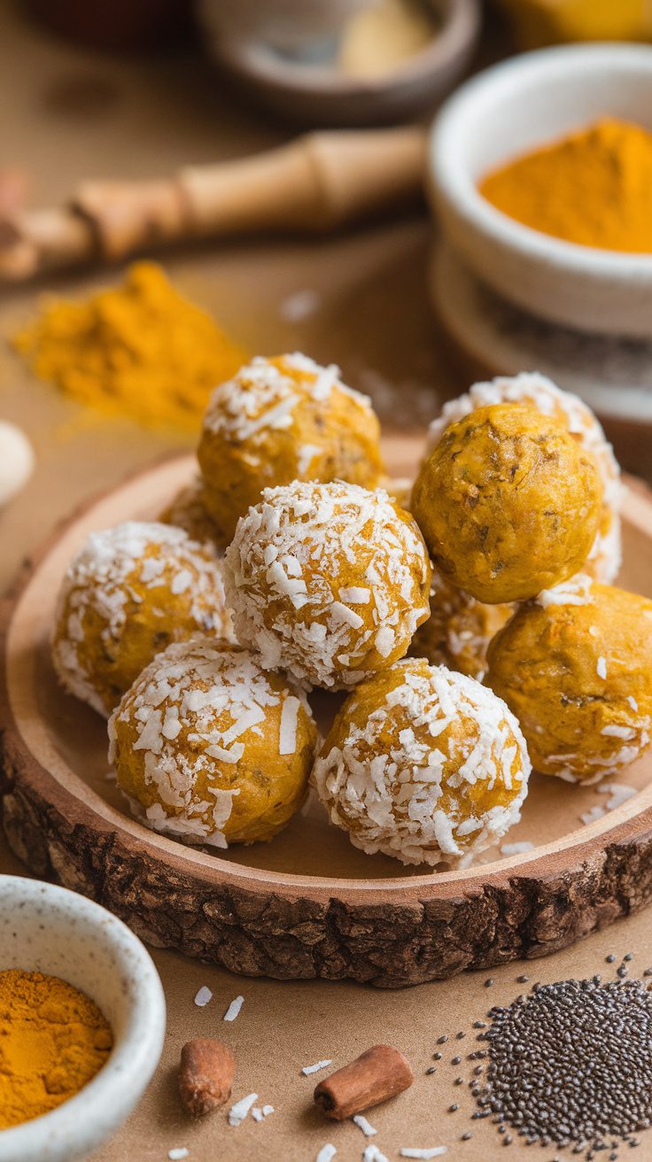 Golden Milk Energy Balls – Nutritious & Anti-Inflammatory