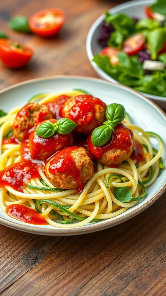 Savory Turkey Meatballs with Zucchini Noodles Recipe