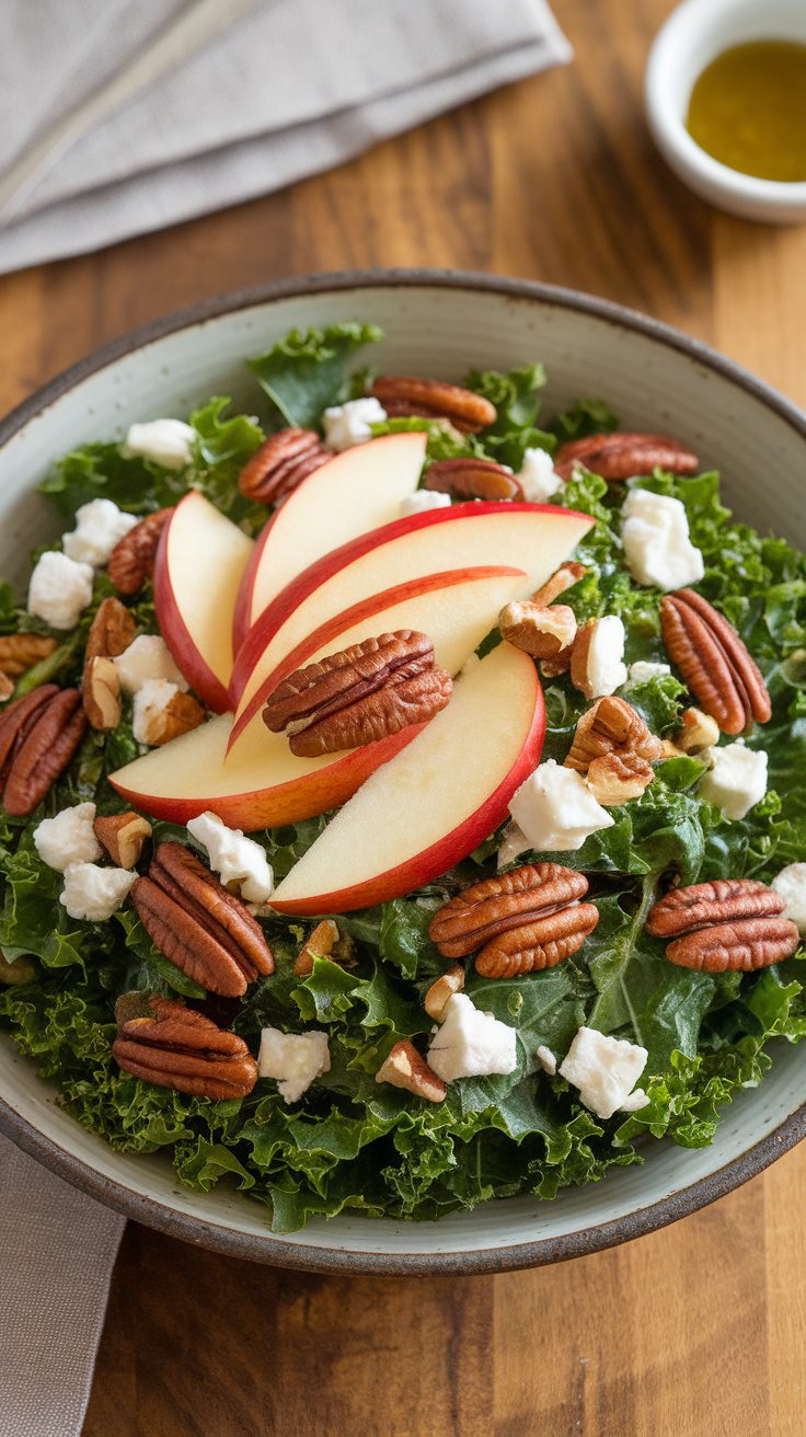 Crisp Kale and Apple Salad with Toasted Pecans