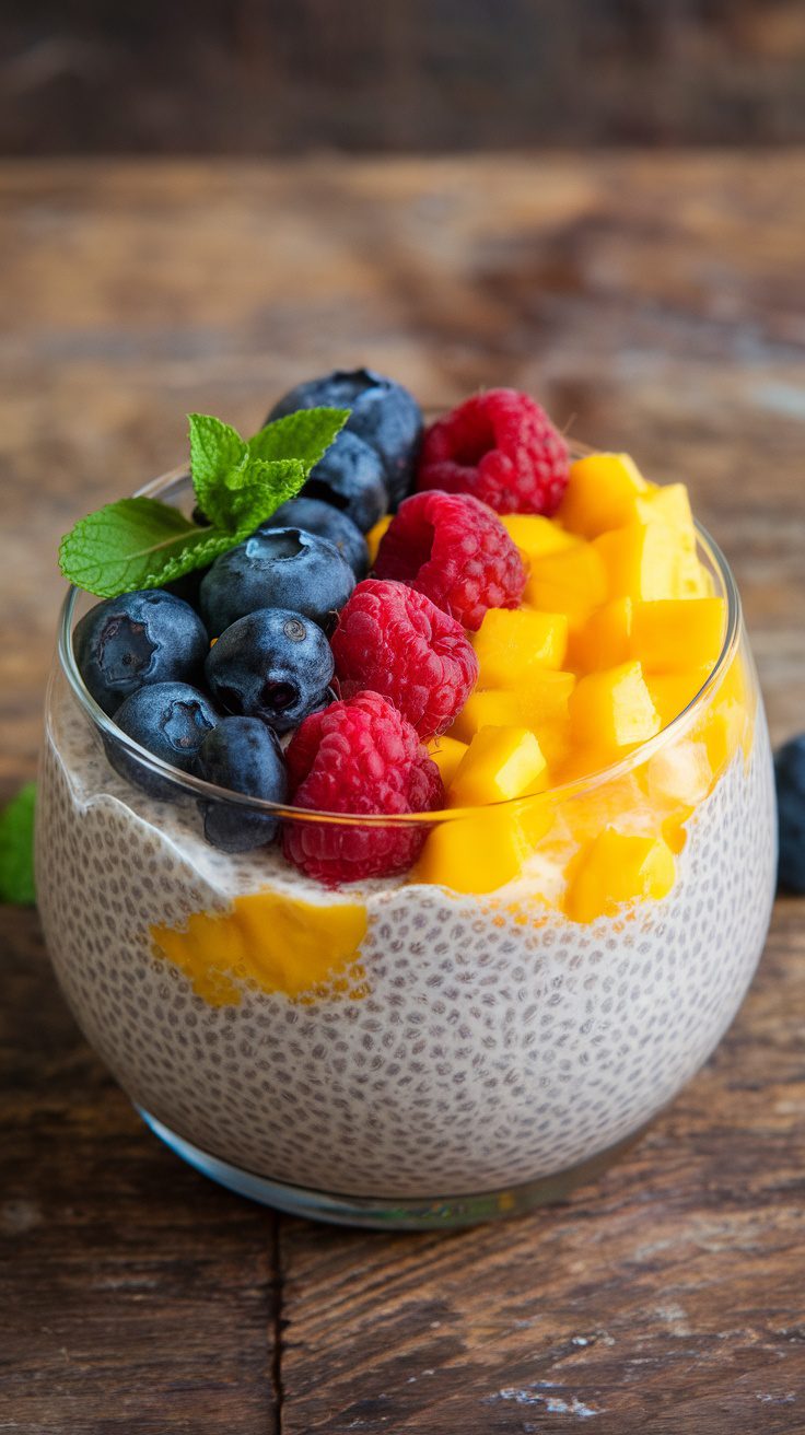 Delicious Chia Seed Pudding with Antioxidant Fruits