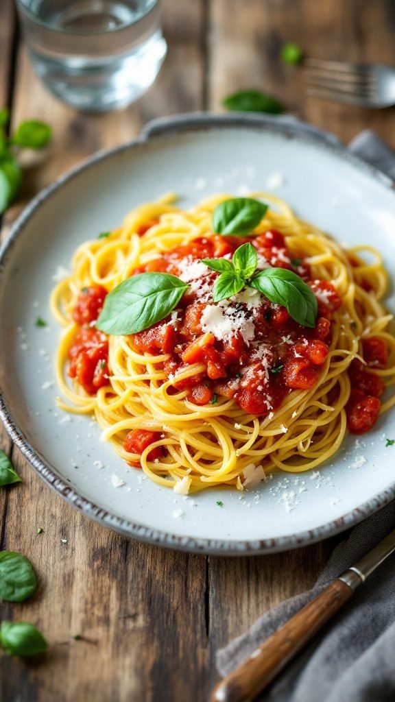 Savory Spaghetti Squash with Tomato-Basil Sauce