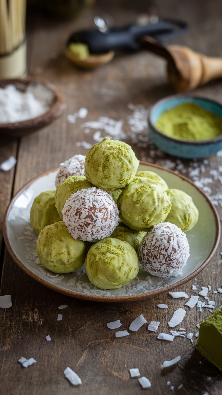 Delicious Matcha & Coconut Truffles Recipe