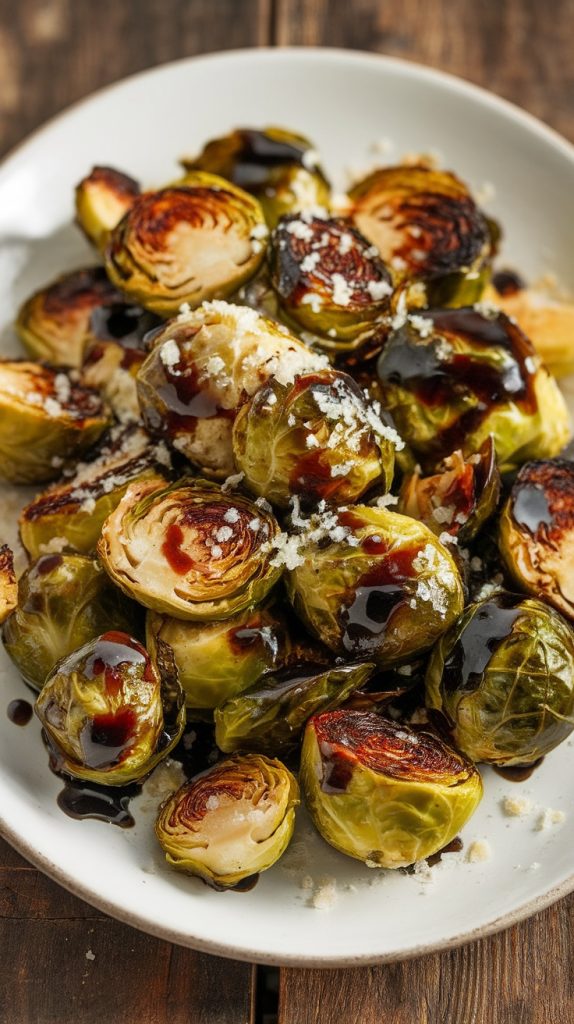 Savory Roasted Brussels Sprouts with Balsamic Glaze