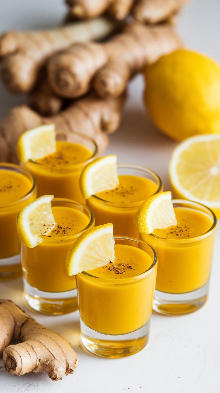 Zesty Ginger-Turmeric Immune Booster Shots