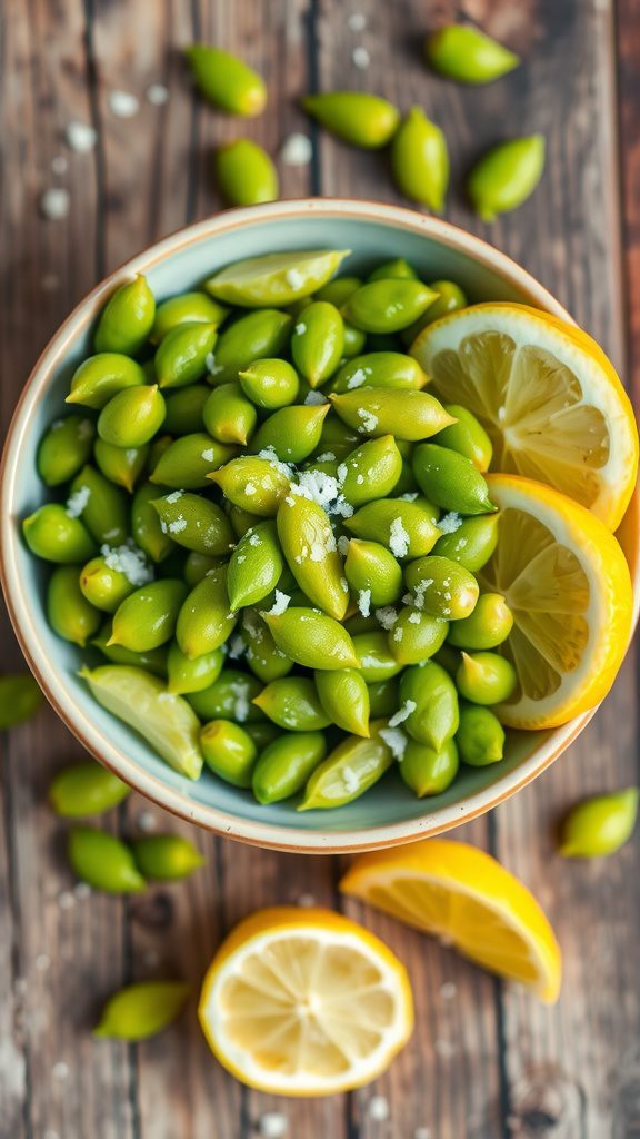 Zesty Edamame with Sea Salt and Lemon