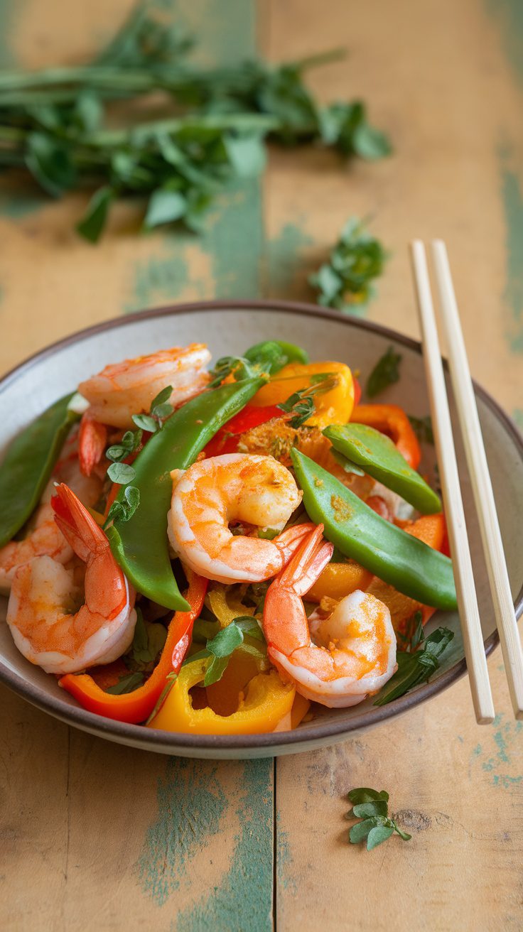 Spicy Turmeric and Ginger Shrimp Stir-Fry
