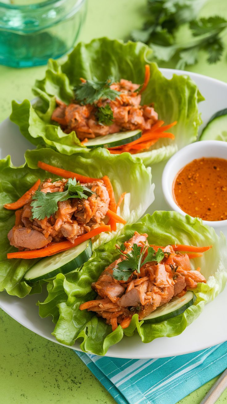 Zesty Spicy Sardine Lettuce Wraps