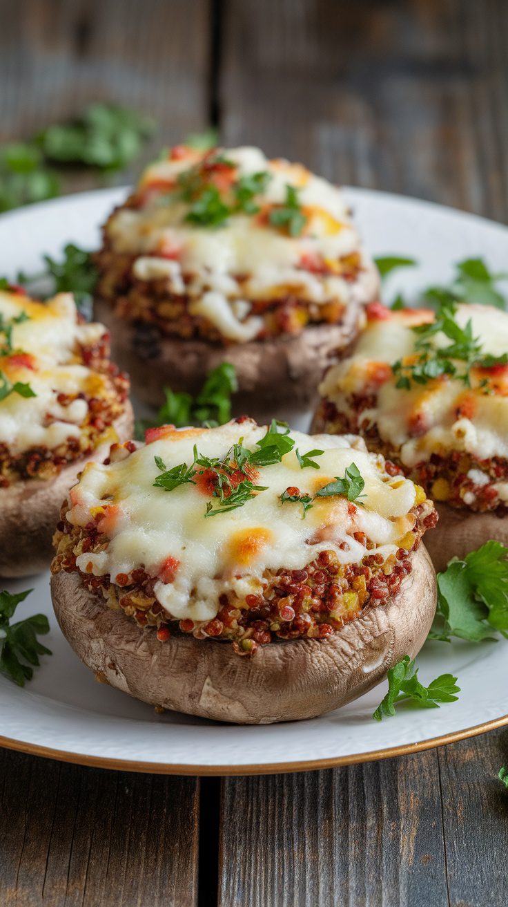 Savory Quinoa-Stuffed Portobello Mushrooms