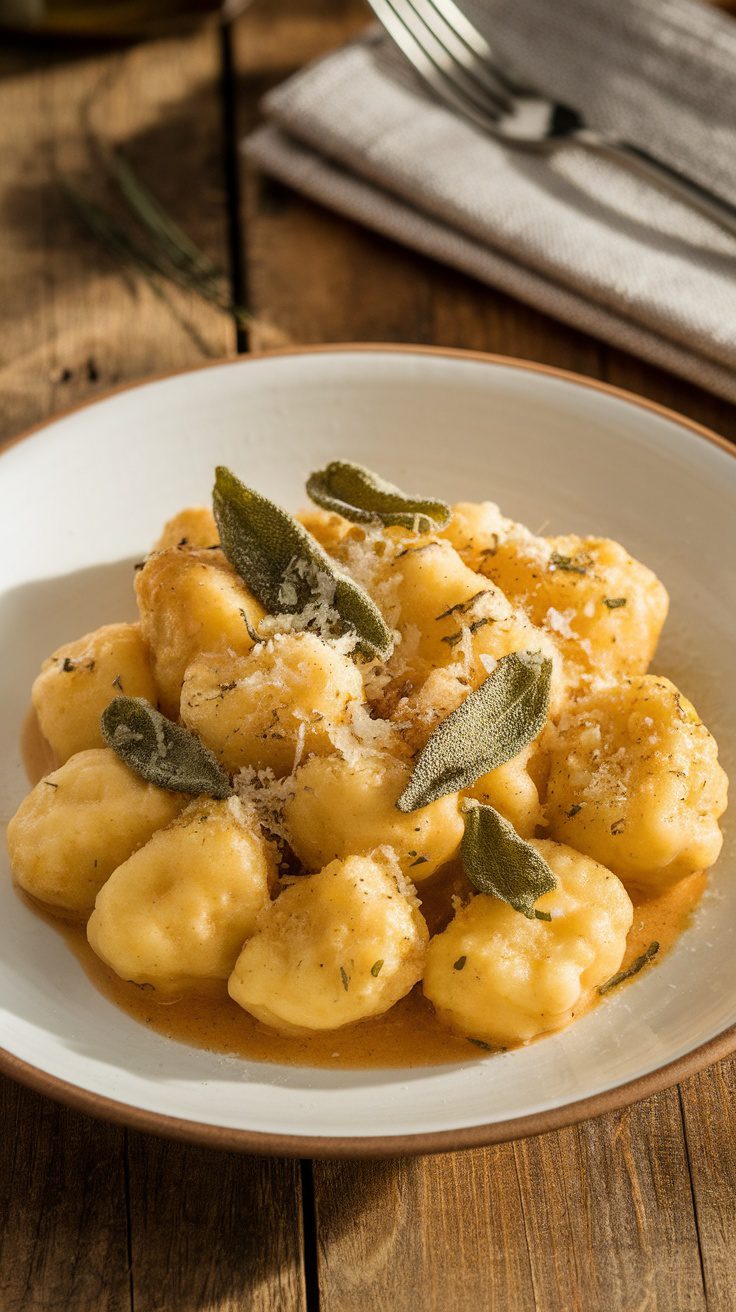 Cauliflower Gnocchi with Sage Butter Sauce – Light & Flavorful