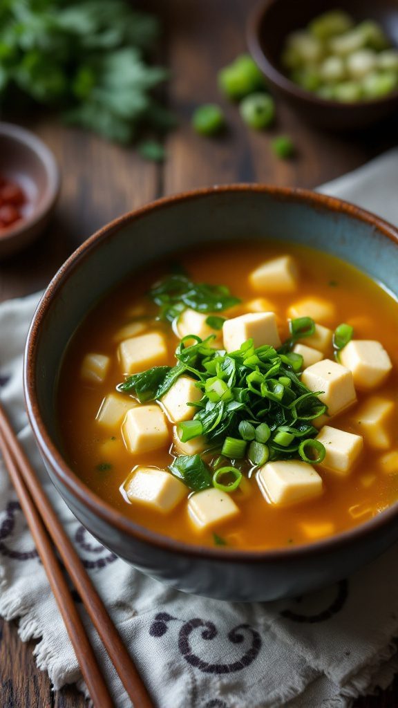 Heartwarming Miso Soup with Tofu and Seaweed
