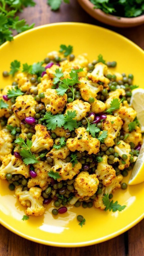Curried Lentil and Roasted Cauliflower Salad