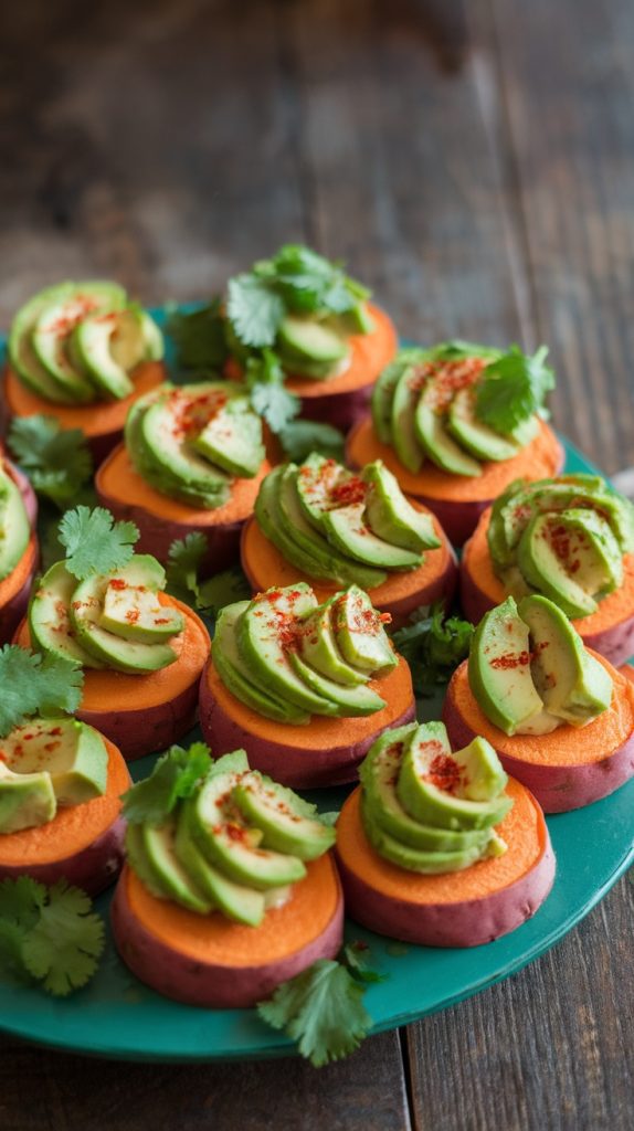 Savory Sweet Potato and Avocado Bites