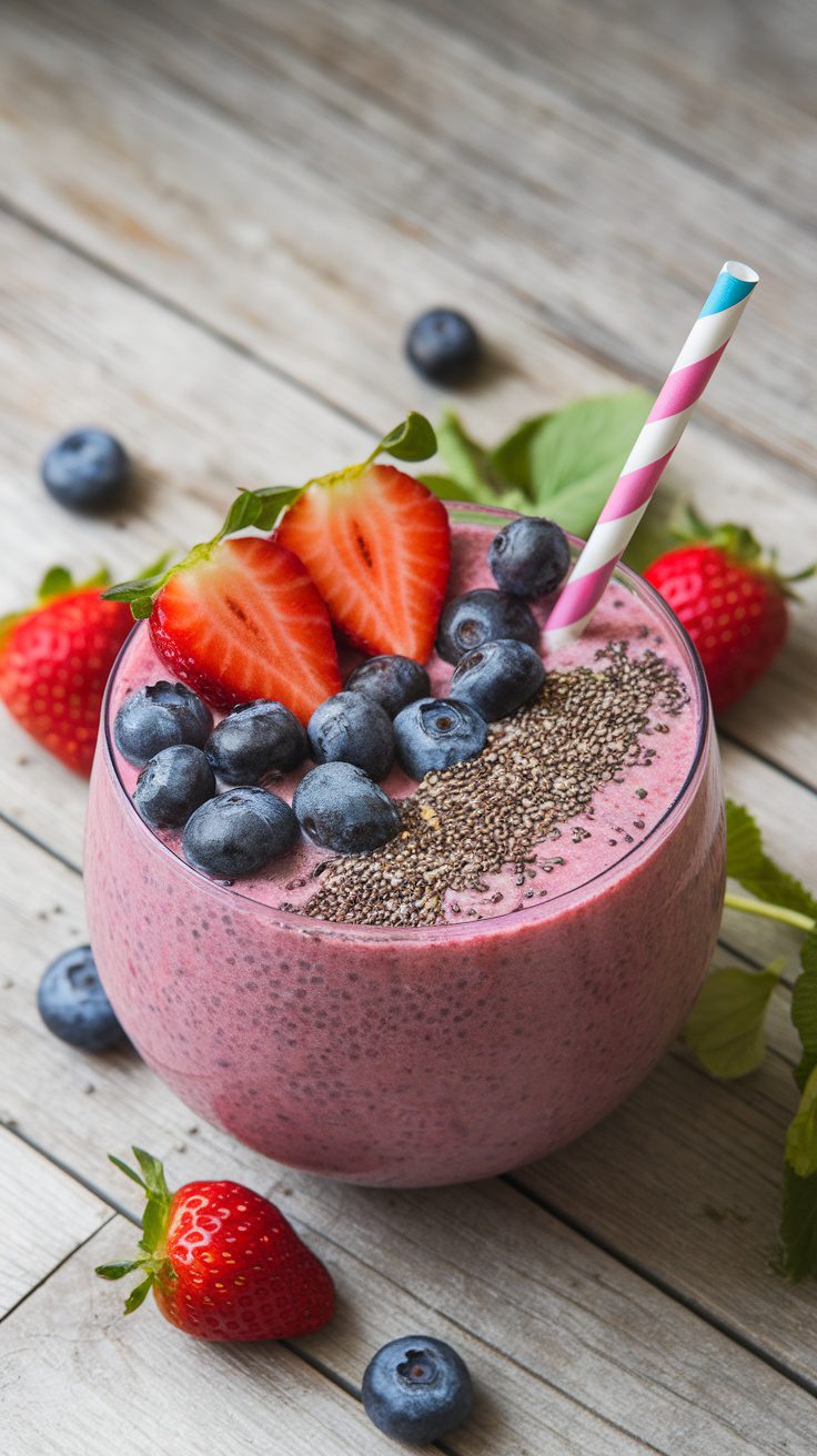 Berry & Chia Seed Smoothie – Refreshing, Nutritious & Delicious!