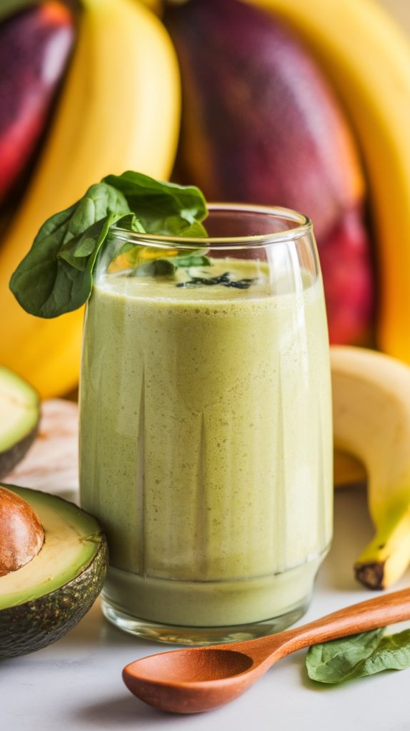 Creamy Spinach and Avocado Green Smoothie Recipe