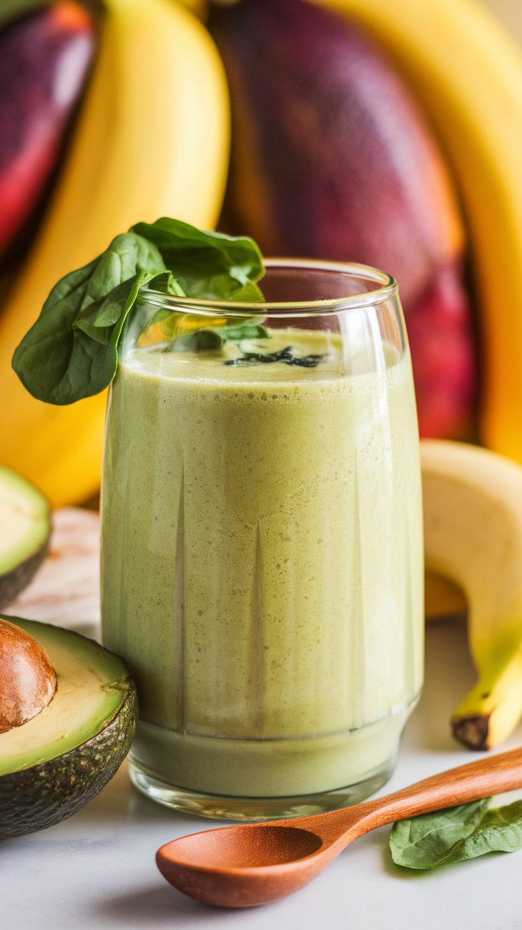 Creamy Spinach and Avocado Green Smoothie Recipe