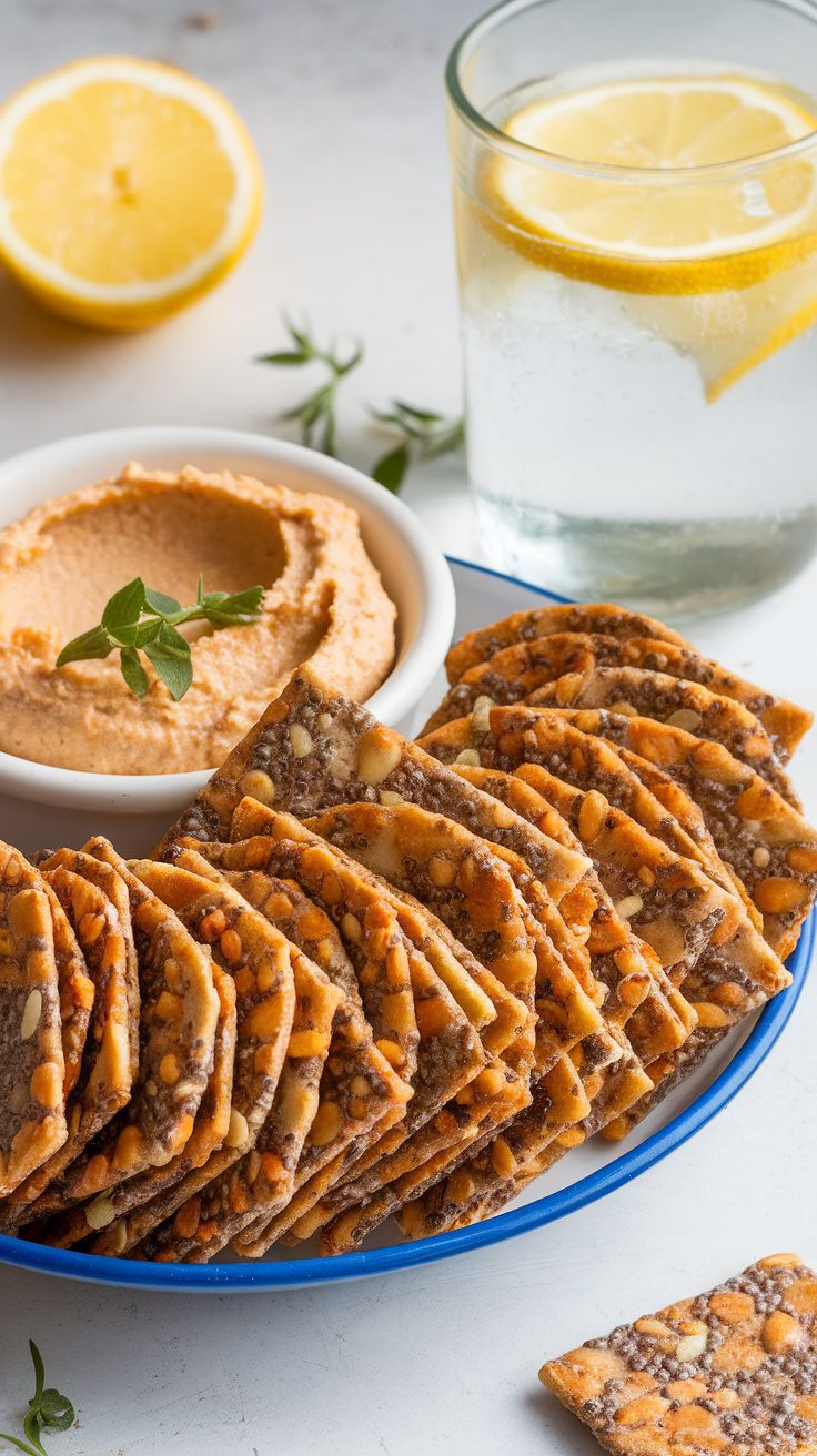 Crispy Almond and Chia Seed Crackers Recipe