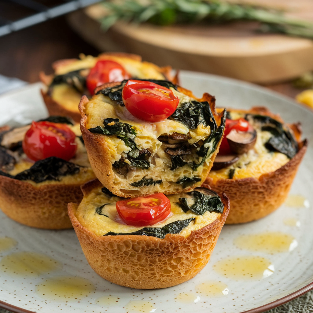 Savory Spinach and Mushroom Egg Muffins Recipe