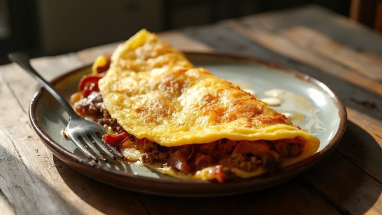 bacon and beef omelet